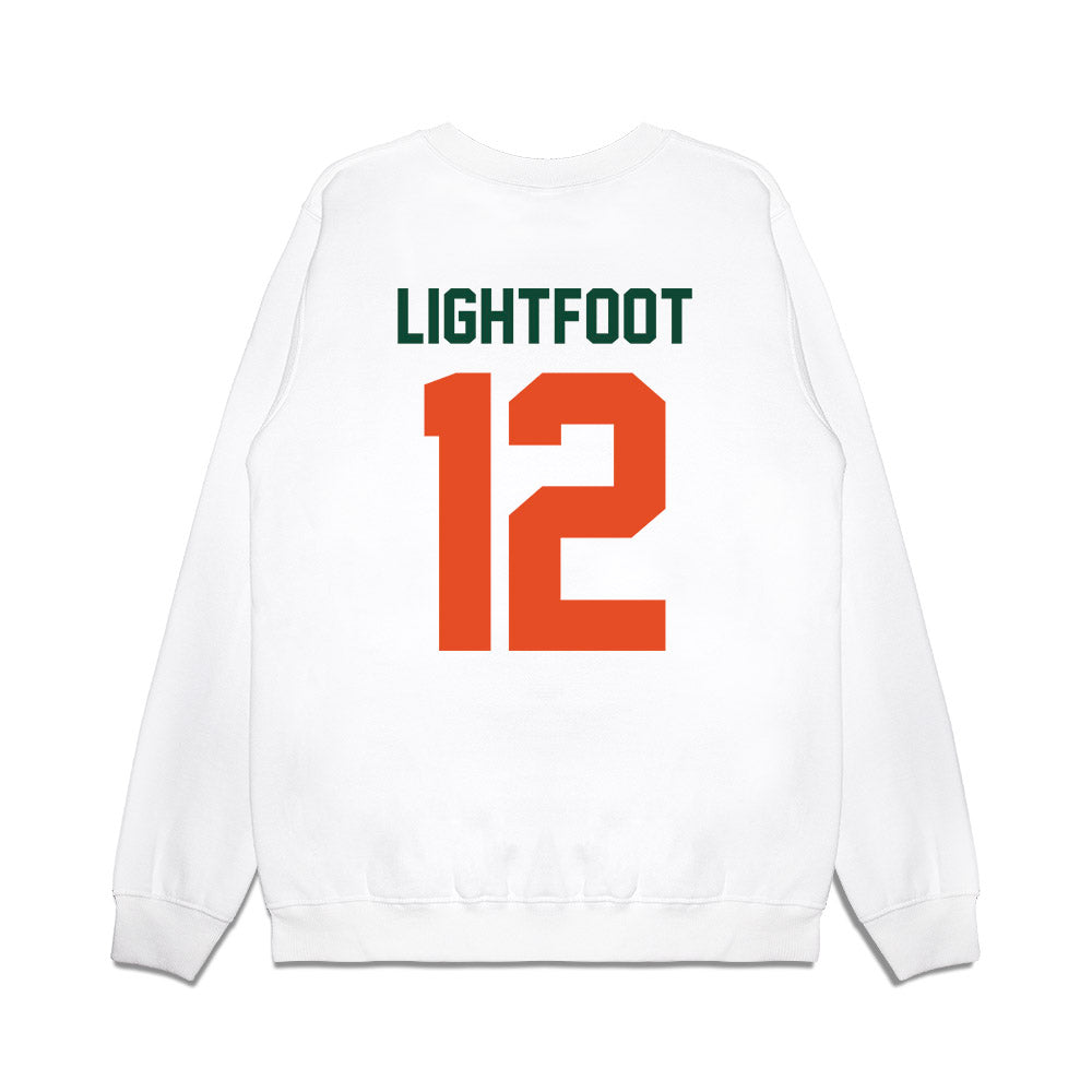 Miami - NCAA Football : Marquise Lightfoot - Vintage Helmet Premium Crewneck Sweatshirt-1