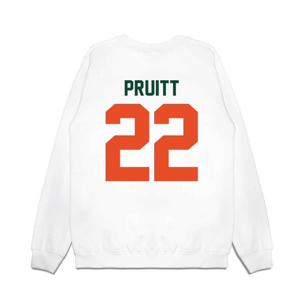 Miami - NCAA Football : Cam Pruitt - Vintage Helmet Premium Crewneck Sweatshirt-1