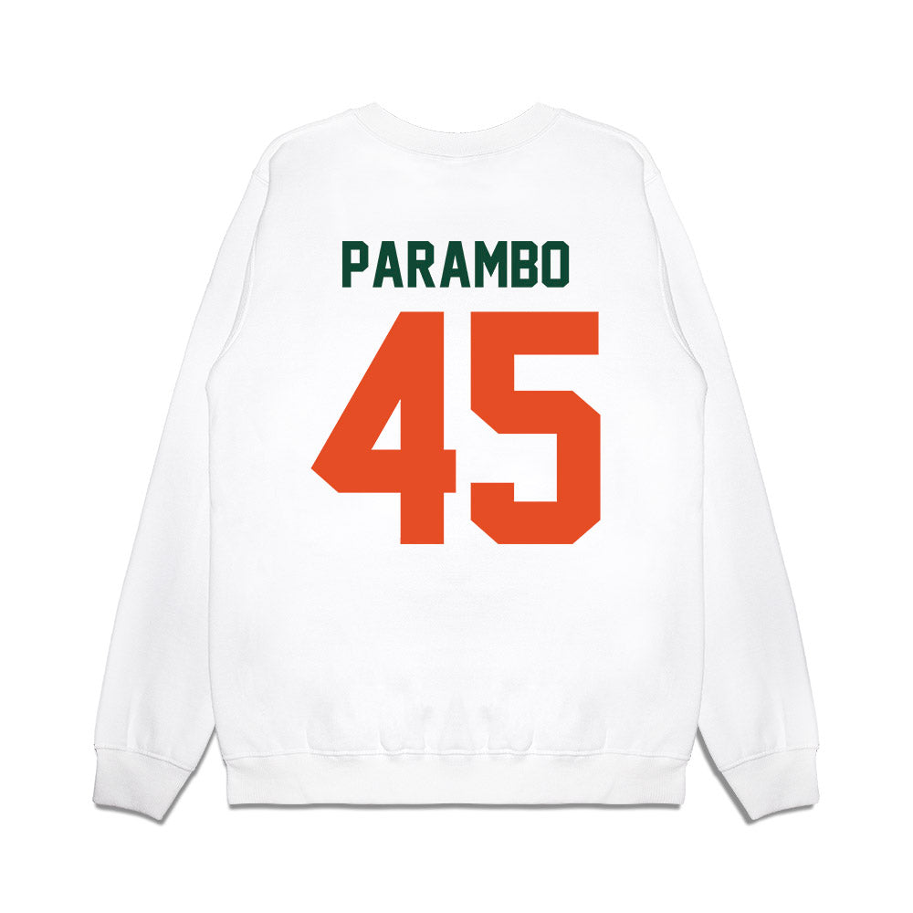 Miami - NCAA Football : Luke Parambo - Vintage Helmet Premium Crewneck Sweatshirt-1