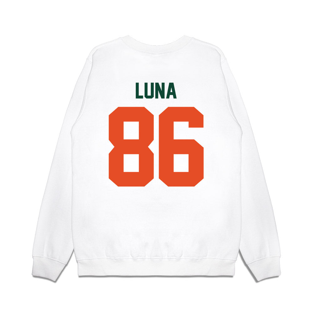 Miami - NCAA Football : Kolby Luna - Vintage Helmet Premium Crewneck Sweatshirt-1