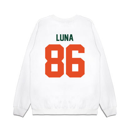 Miami - NCAA Football : Kolby Luna - Vintage Helmet Premium Crewneck Sweatshirt-1