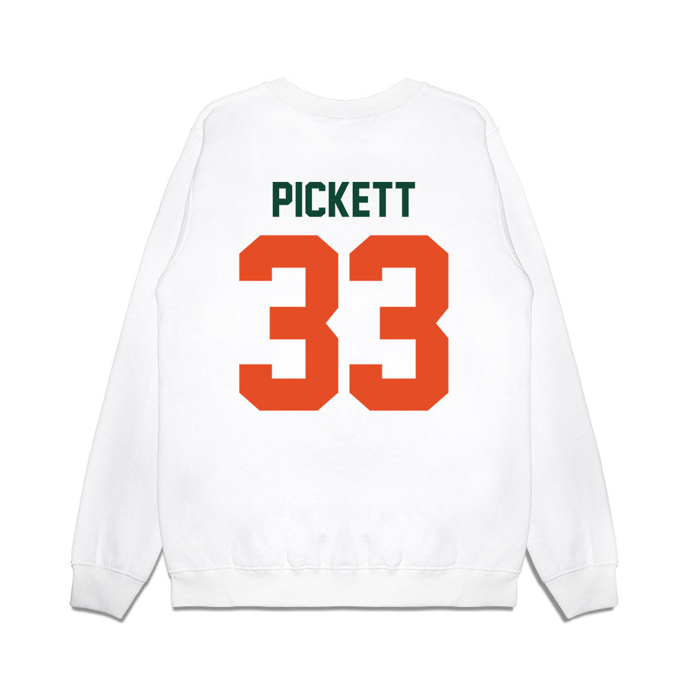 Miami - NCAA Football : Booker Pickett - Vintage Helmet Premium Crewneck Sweatshirt-1