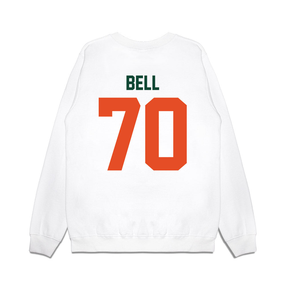 Miami - NCAA Football : Markel Bell - Vintage Helmet Premium Crewneck Sweatshirt-1