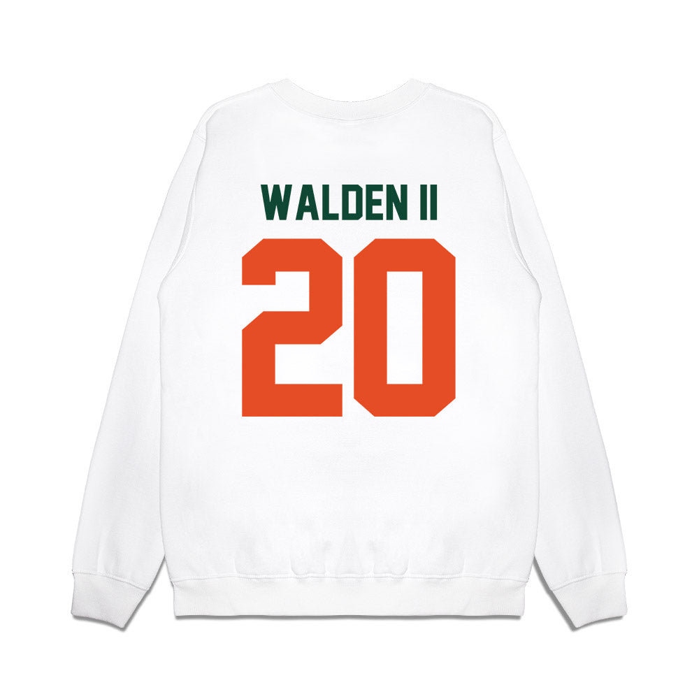 Miami - NCAA Football : Terrell Walden II - Vintage Helmet Premium Crewneck Sweatshirt-1