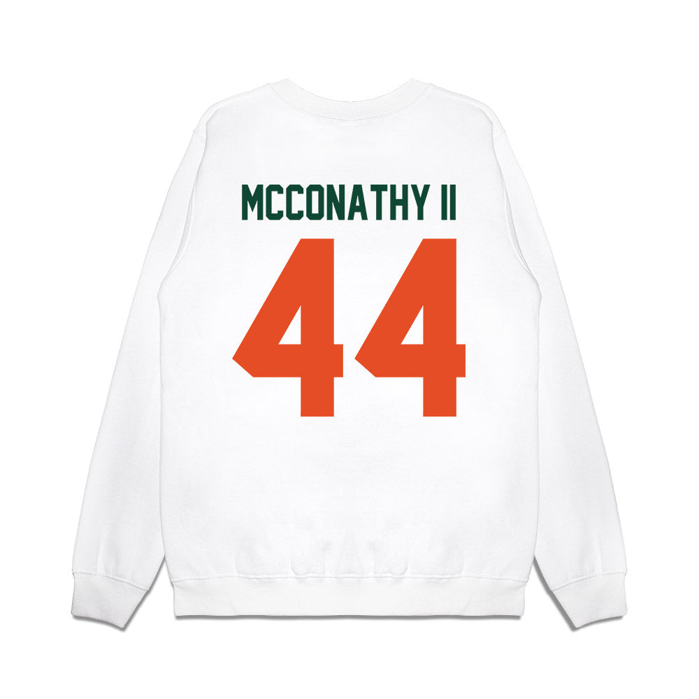 Miami - NCAA Football : Cole McConathy II - Vintage Helmet Premium Crewneck Sweatshirt-1