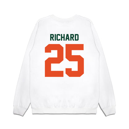 Miami - NCAA Football : Jadais Richard - Vintage Helmet Premium Crewneck Sweatshirt-1