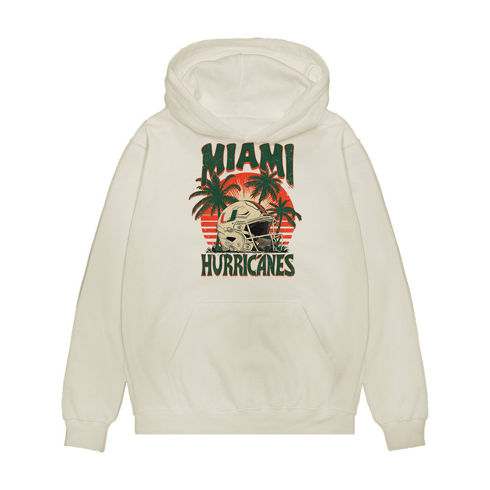 Miami - NCAA Football : Daylyn Upshaw - Vintage Helmet Premium Hooded Sweatshirt-0