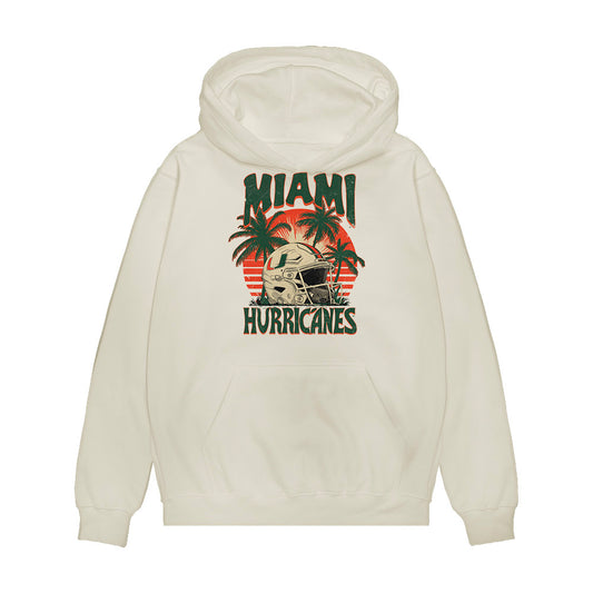 Miami - NCAA Football : Jakob Weinberg - Vintage Helmet Premium Hooded Sweatshirt-0