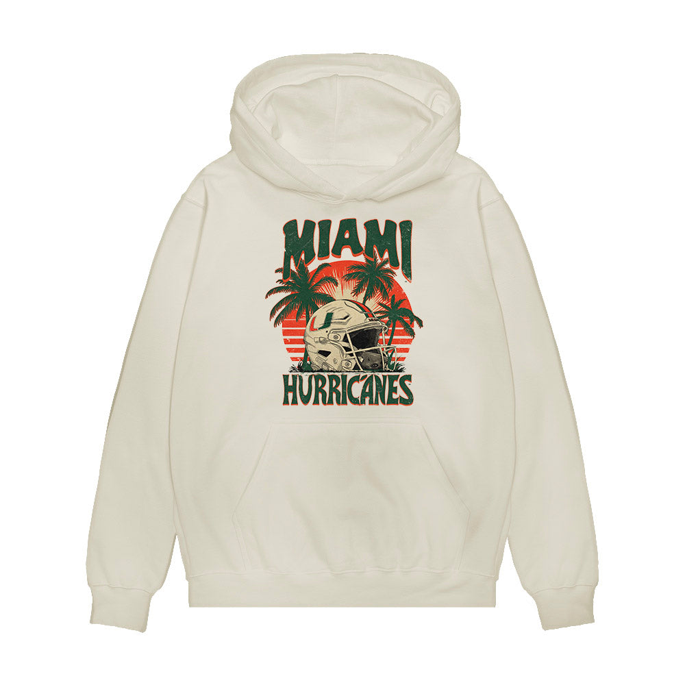 Miami - NCAA Football : Nathaniel Joseph - Vintage Helmet Premium Hooded Sweatshirt-0