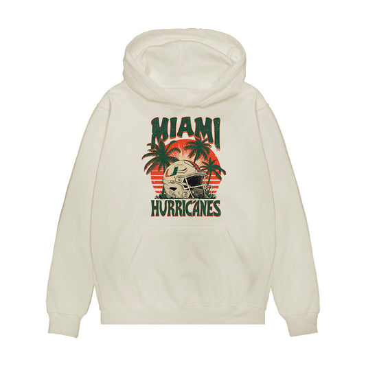 Miami - NCAA Football : Cooper Barkate - Vintage Helmet Premium Hooded Sweatshirt-0