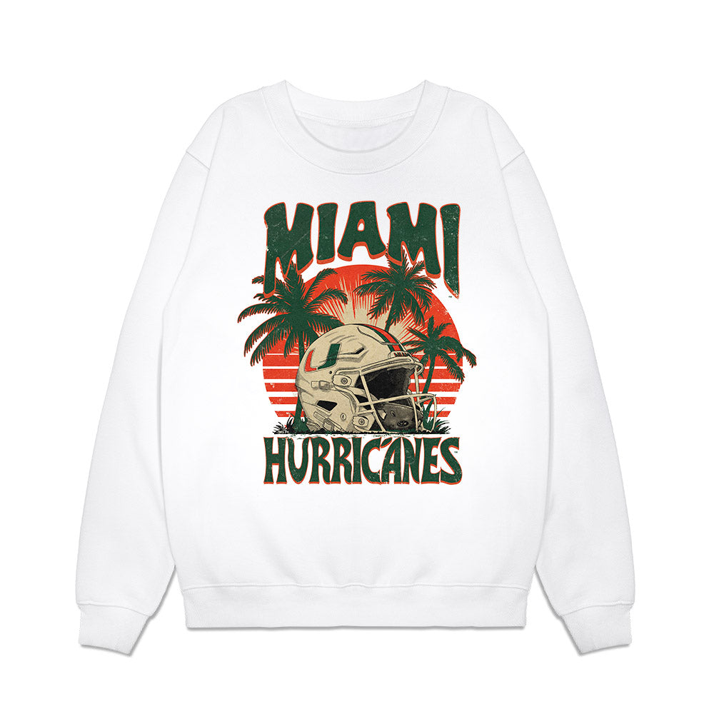 Miami - NCAA Football : Demetrius Campbell - Vintage Helmet Premium Crewneck Sweatshirt-0
