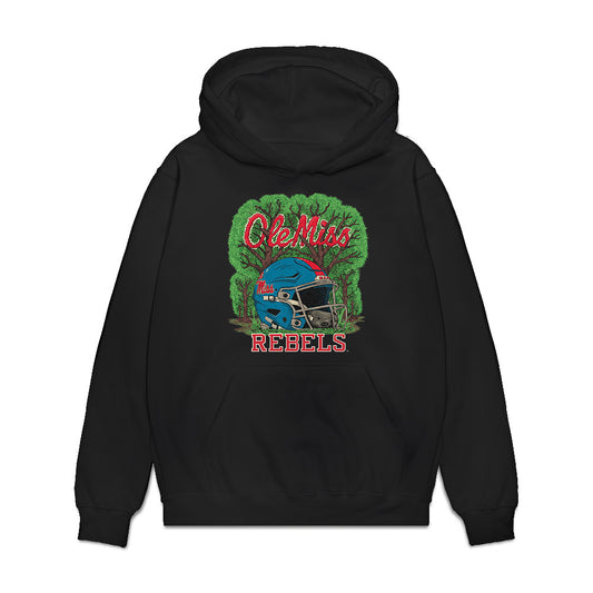 Ole Miss - NCAA Football : Jude Foster - Vintage Helmet Premium Hooded Sweatshirt-0