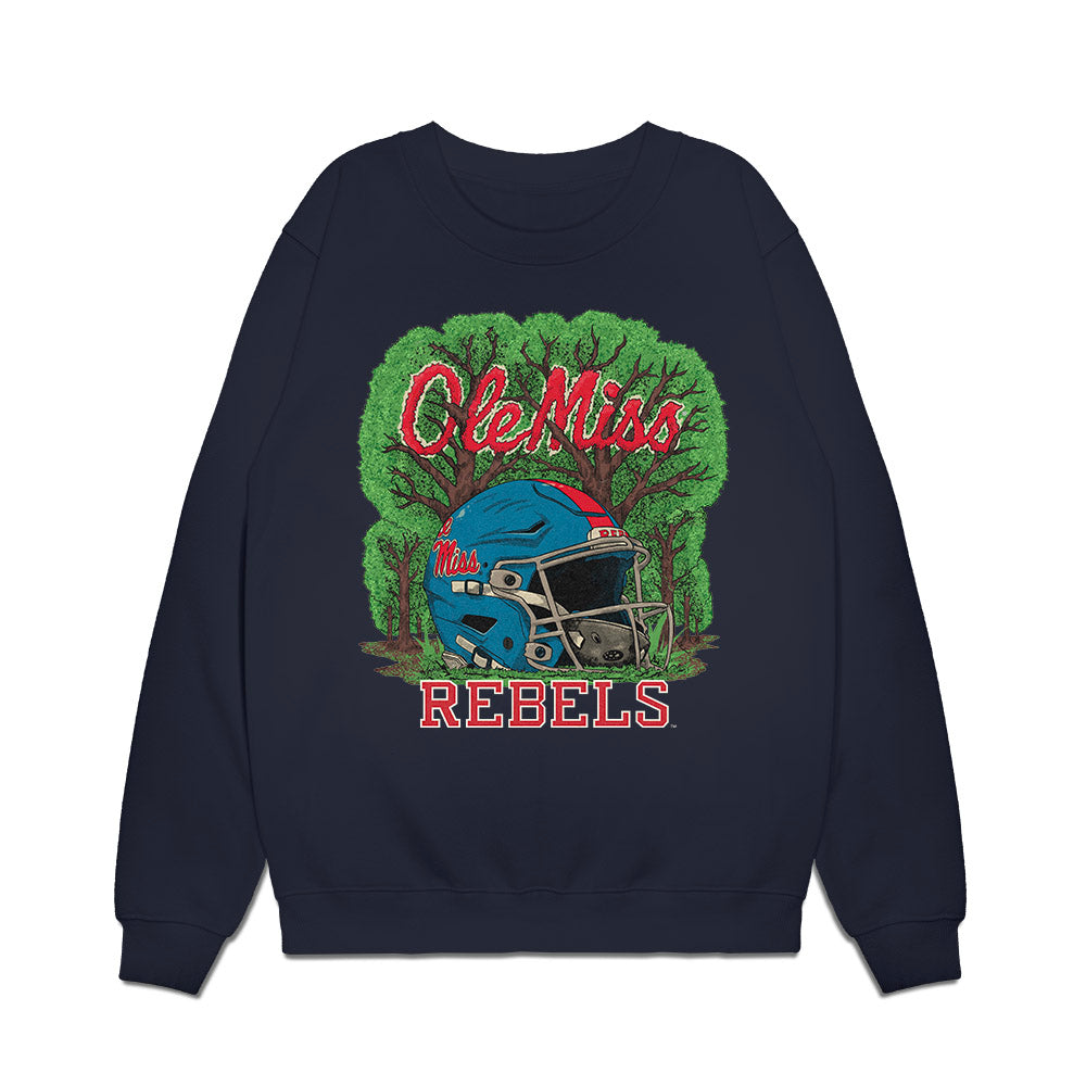 Ole Miss - NCAA Football : William Echoles - Vintage Helmet Premium Crewneck Sweatshirt-0