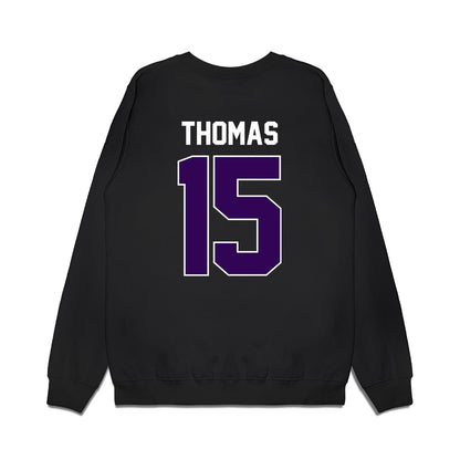 Kansas State - NCAA Football : Kanijal Thomas - Vintage Helmet Premium Crewneck Sweatshirt-1