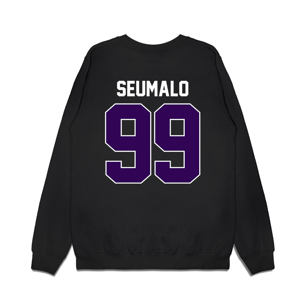 Kansas State - NCAA Football : Uso Seumalo - Vintage Helmet Premium Crewneck Sweatshirt-1