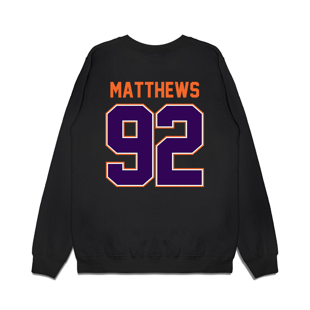 Clemson - NCAA Football : Levi Matthews - Vintage Helmet Premium Crewneck Sweatshirt-1