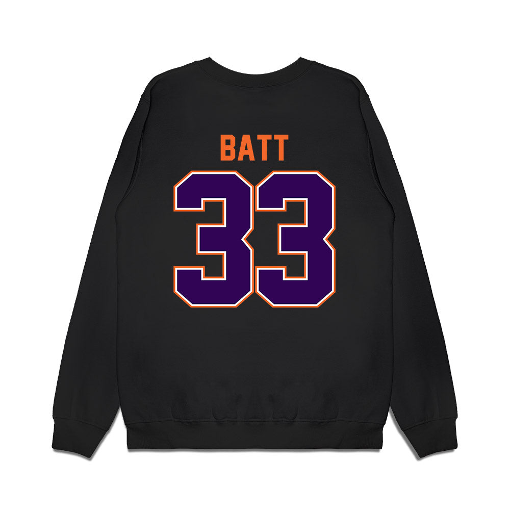 Clemson - NCAA Football : Griffin Batt - Vintage Helmet Premium Crewneck Sweatshirt-1