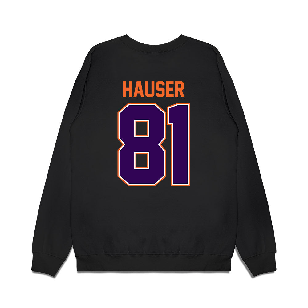 Clemson - NCAA Football : Nolan Hauser - Vintage Helmet Premium Crewneck Sweatshirt-1