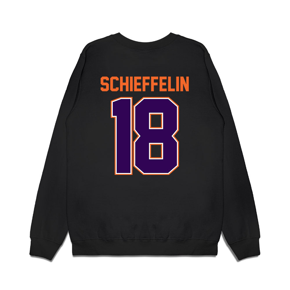 Clemson - NCAA Football : Ian Schieffelin - Vintage Helmet Premium Crewneck Sweatshirt-1