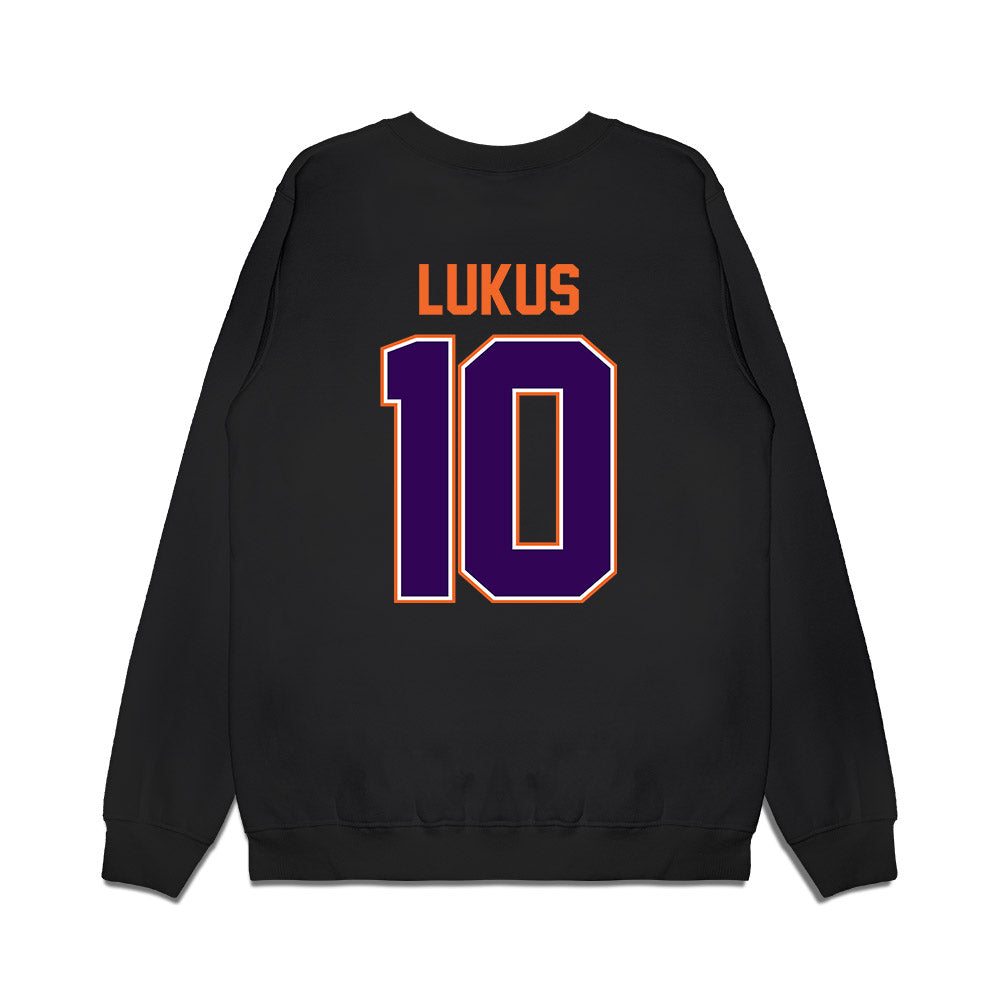 Clemson - NCAA Football : Jeadyn Lukus - Vintage Helmet Premium Crewneck Sweatshirt-1