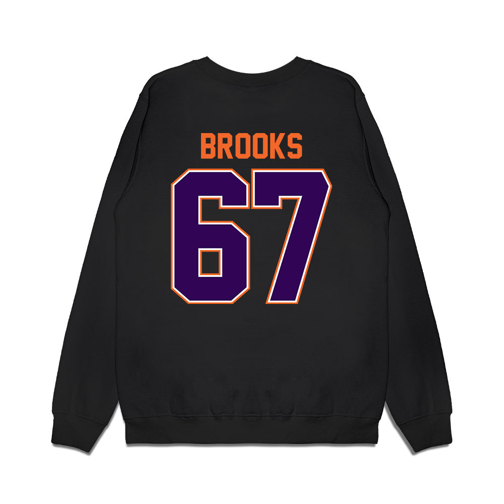 Clemson - NCAA Football : Nathan Brooks - Vintage Helmet Premium Crewneck Sweatshirt-1
