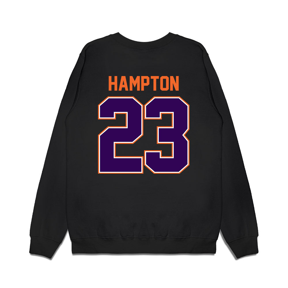 Clemson - NCAA Football : Ashton Hampton - Vintage Helmet Premium Crewneck Sweatshirt-1