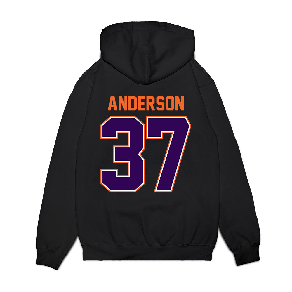 Clemson - NCAA Football : Logan Anderson - Vintage Helmet Premium Hooded Sweatshirt-1