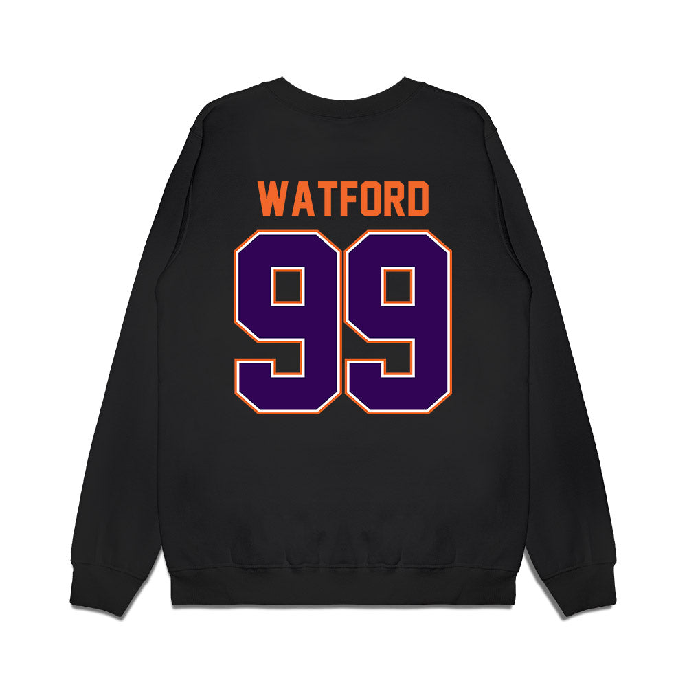 Clemson - NCAA Football : Ari Watford - Vintage Helmet Premium Crewneck Sweatshirt-1