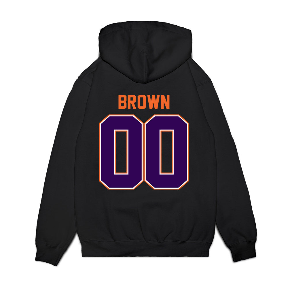 Clemson - NCAA Football : Max Brown - Vintage Helmet Premium Hooded Sweatshirt-1