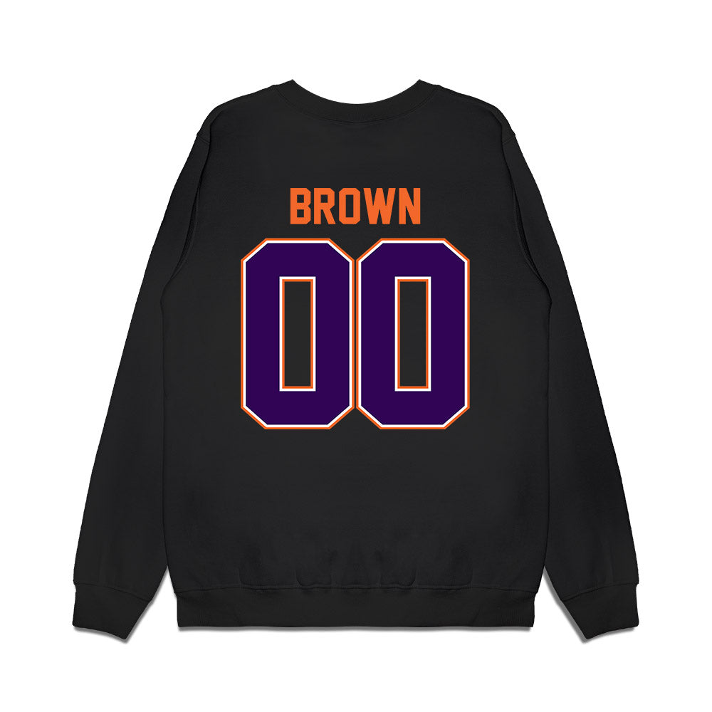 Clemson - NCAA Football : Max Brown - Vintage Helmet Premium Crewneck Sweatshirt-1