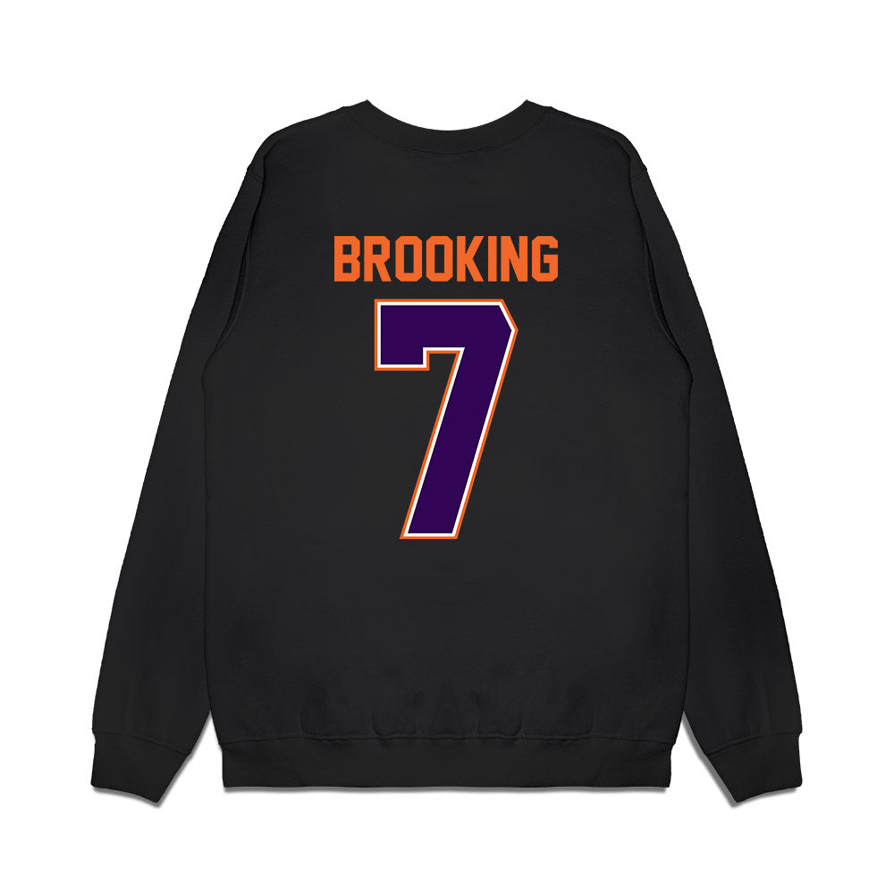 Clemson - NCAA Football : Logan Brooking - Vintage Helmet Premium Crewneck Sweatshirt-1