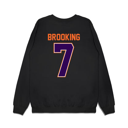 Clemson - NCAA Football : Logan Brooking - Vintage Helmet Premium Crewneck Sweatshirt-1