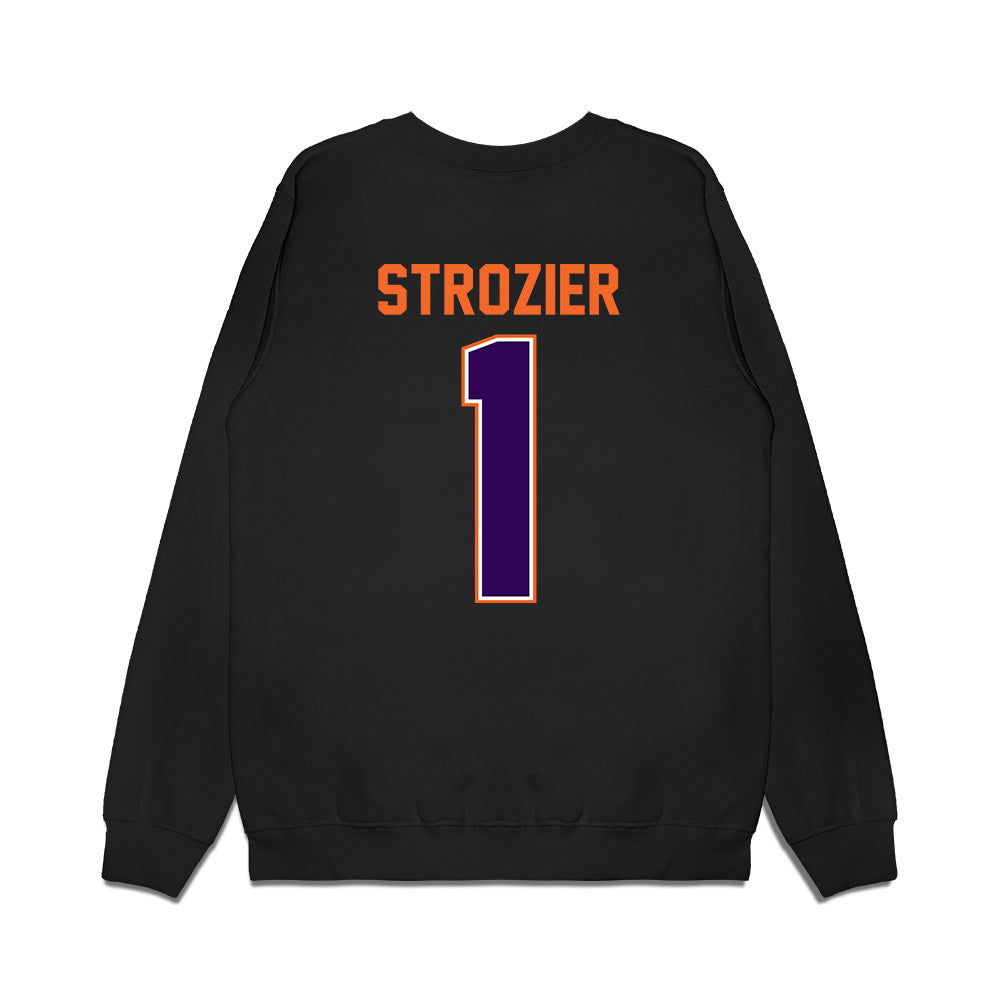 Clemson - NCAA Football : Branden Strozier - Vintage Helmet Premium Crewneck Sweatshirt-1