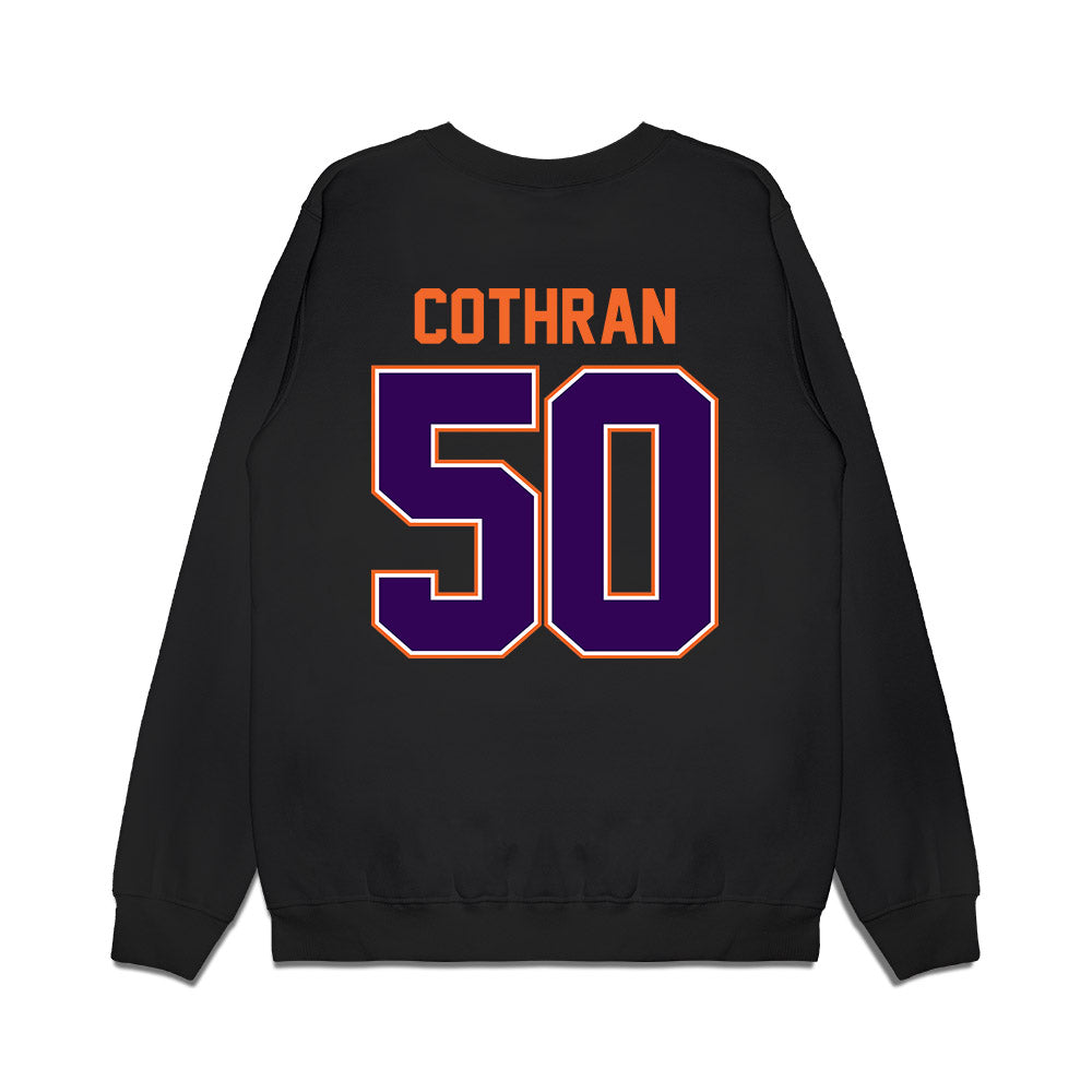 Clemson - NCAA Football : Fletcher Cothran - Vintage Helmet Premium Crewneck Sweatshirt-1