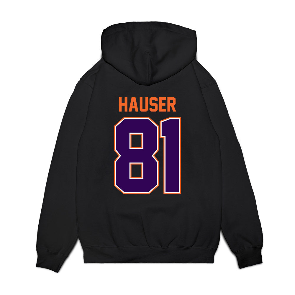 Clemson - NCAA Football : Nolan Hauser - Vintage Helmet Premium Hooded Sweatshirt-1