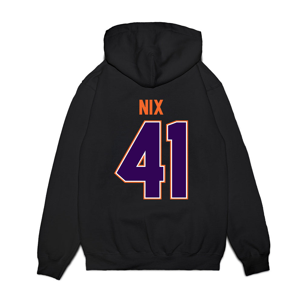 Clemson - NCAA Football : Caleb Nix - Vintage Helmet Premium Hooded Sweatshirt-1