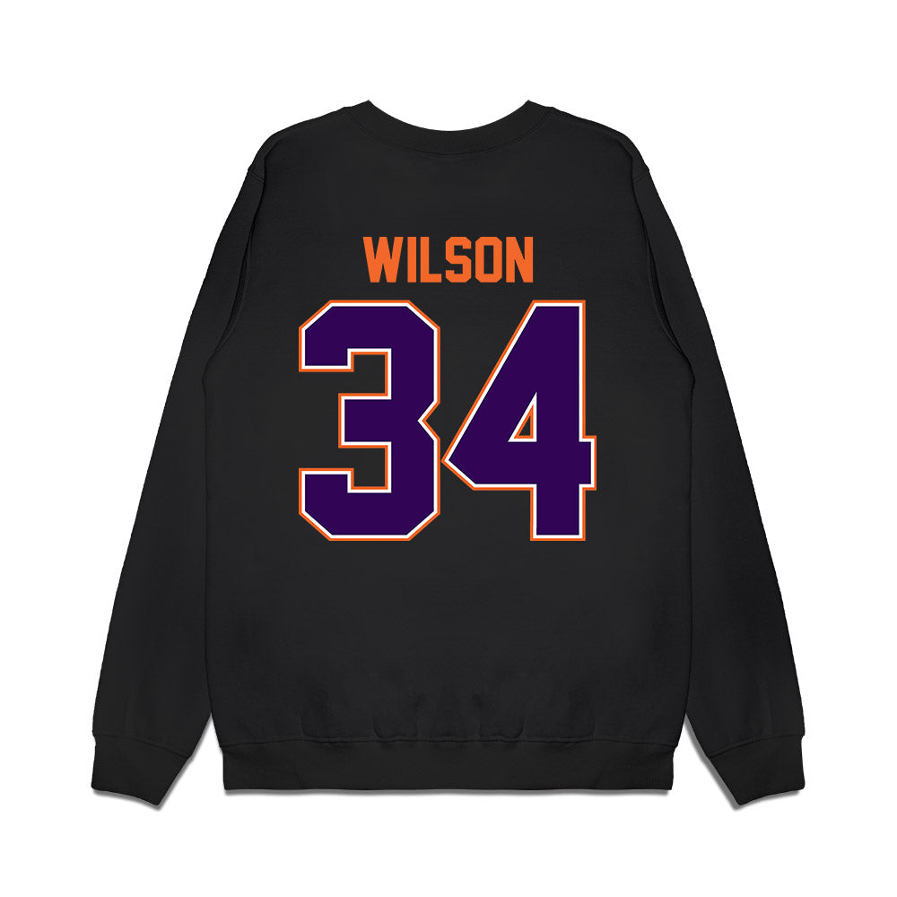 Clemson - NCAA Football : Max Wilson - Vintage Helmet Premium Crewneck Sweatshirt-1