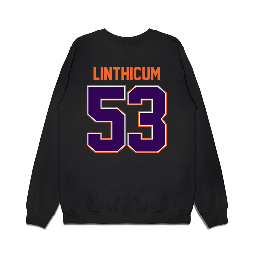 Clemson - NCAA Football : Ryan Linthicum - Vintage Helmet Premium Crewneck Sweatshirt-1