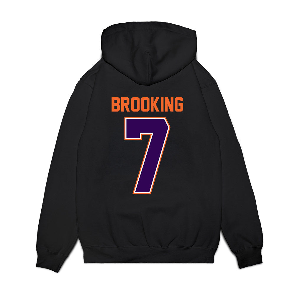Clemson - NCAA Football : Logan Brooking - Vintage Helmet Premium Hooded Sweatshirt-1