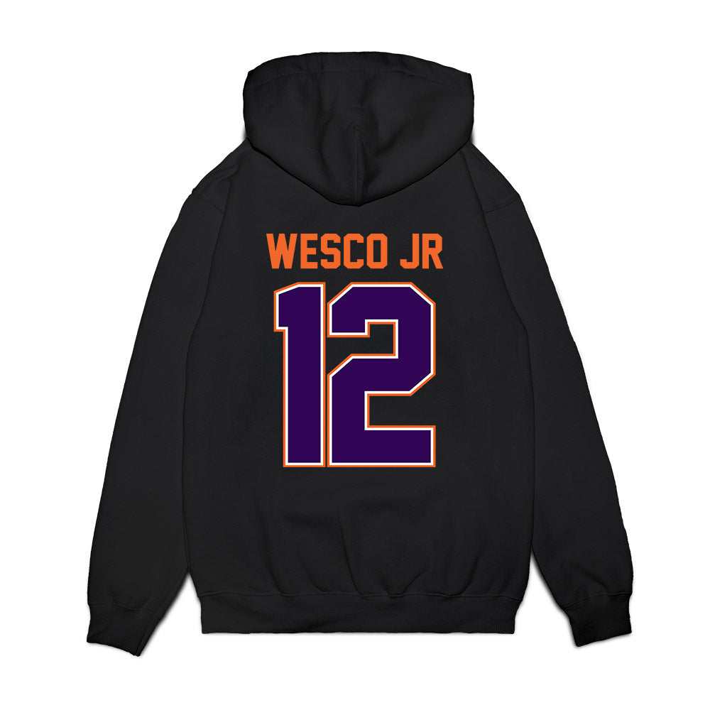Clemson - NCAA Football : Bryant Wesco Jr - Vintage Helmet Premium Hooded Sweatshirt-1