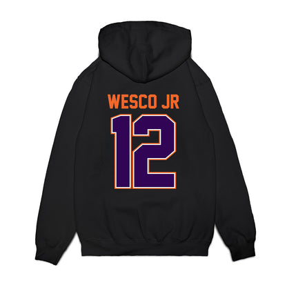 Clemson - NCAA Football : Bryant Wesco Jr - Vintage Helmet Premium Hooded Sweatshirt-1