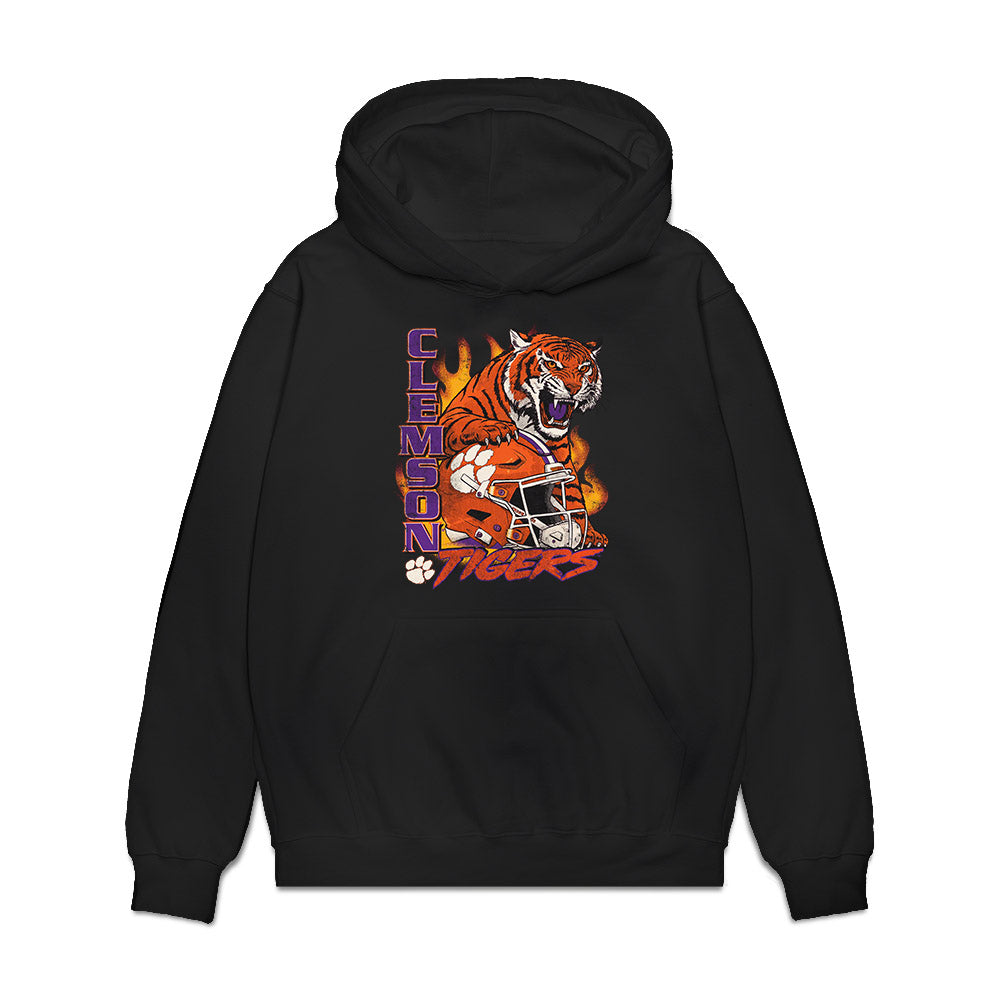 Clemson - NCAA Football : Hayes Galloway - Vintage Helmet Premium Hooded Sweatshirt-0