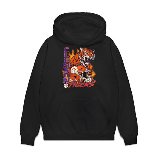 Clemson - NCAA Football : Leo Delaney - Vintage Helmet Premium Hooded Sweatshirt-0