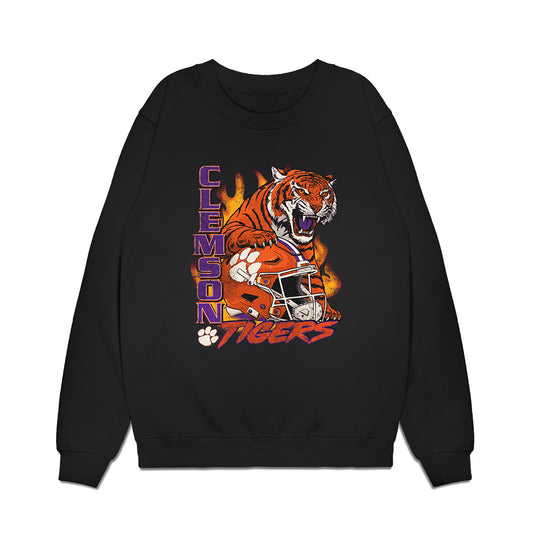 Clemson - NCAA Football : Elliot Washington II - Vintage Helmet Premium Crewneck Sweatshirt-0