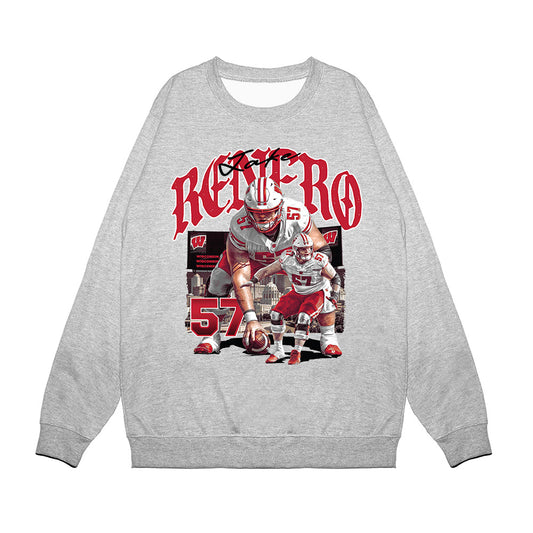 Wisconsin - NCAA Football : Jake Renfro - Collage Premium Crewneck Sweatshirt-0
