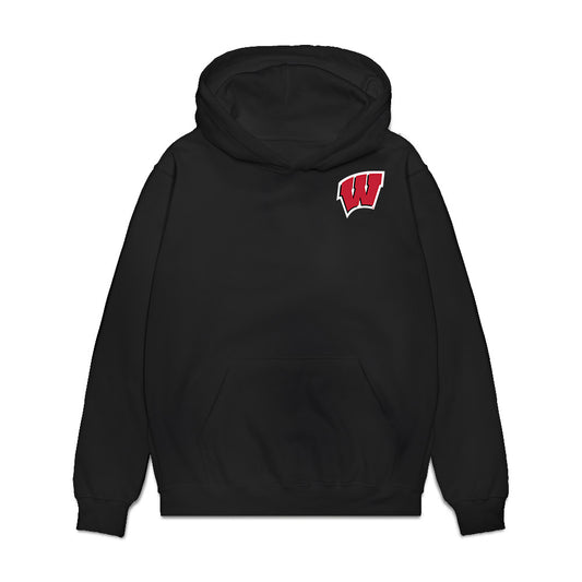 Wisconsin - NCAA Football : Riley Mahlman - Collage Premium Hooded Sweatshirt-0