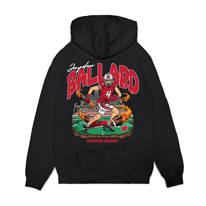 Wisconsin - NCAA Football : Jayden Ballard - Collage Premium Hooded Sweatshirt-1