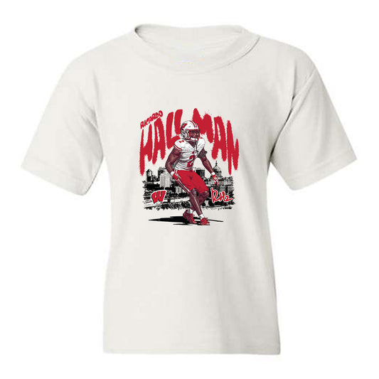 Wisconsin - NCAA Football : Ricardo Hallman - Collage Youth T-Shirt-0