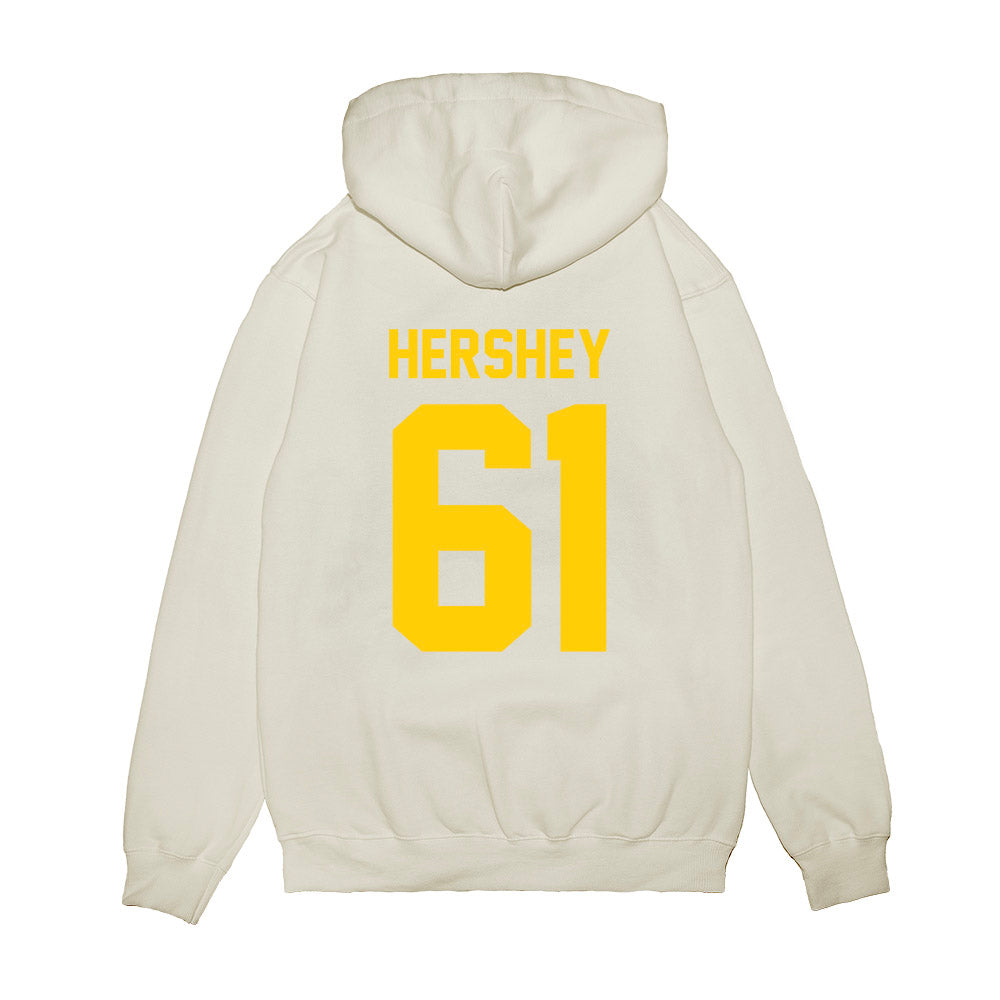 Maryland - NCAA Football : Michael Hershey - Vintage Helmet Premium Hooded Sweatshirt-1