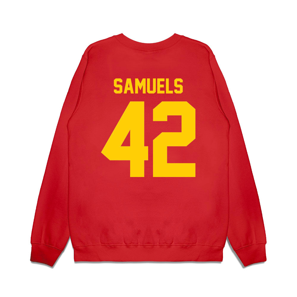 Maryland - NCAA Football : De'Juan Samuels - Vintage Helmet Premium Crewneck Sweatshirt-1